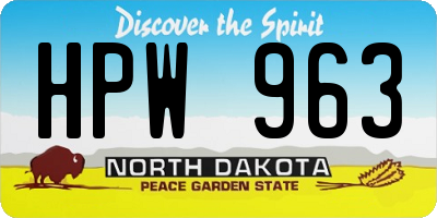ND license plate HPW963