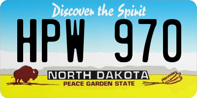 ND license plate HPW970