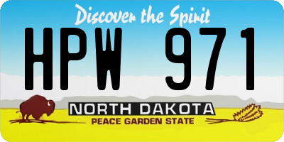 ND license plate HPW971
