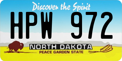 ND license plate HPW972