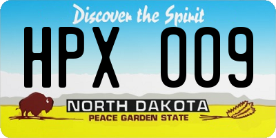 ND license plate HPX009