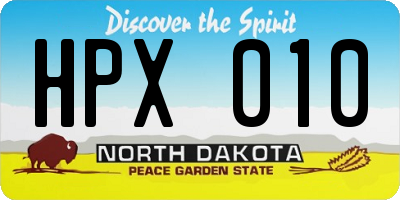 ND license plate HPX010