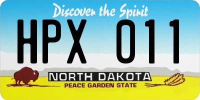 ND license plate HPX011