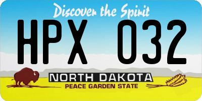 ND license plate HPX032