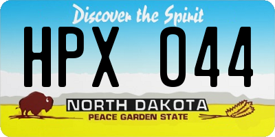 ND license plate HPX044