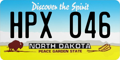 ND license plate HPX046