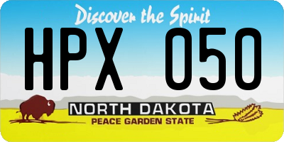 ND license plate HPX050