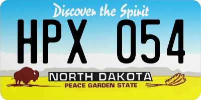 ND license plate HPX054