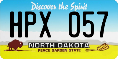 ND license plate HPX057