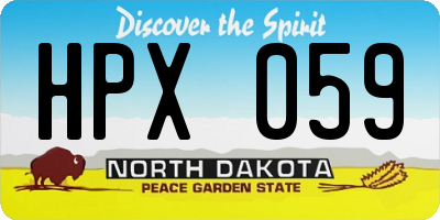 ND license plate HPX059