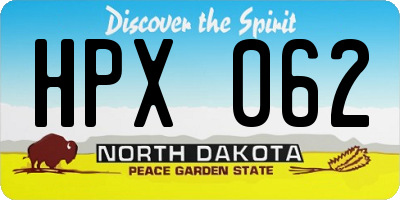 ND license plate HPX062