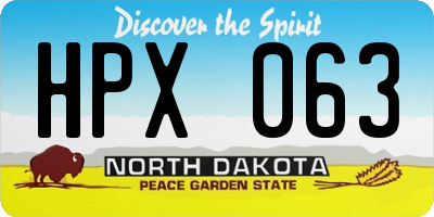 ND license plate HPX063