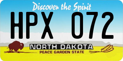 ND license plate HPX072