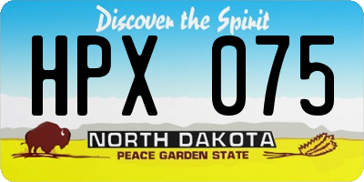 ND license plate HPX075