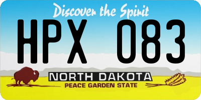 ND license plate HPX083