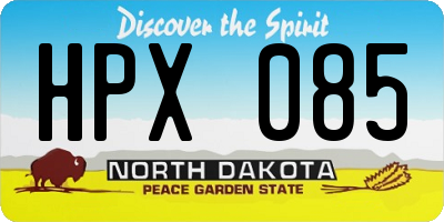 ND license plate HPX085