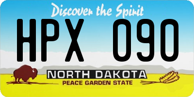 ND license plate HPX090