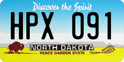 ND license plate HPX091