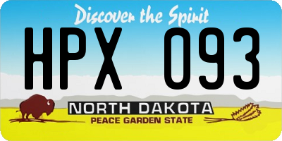 ND license plate HPX093