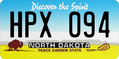 ND license plate HPX094