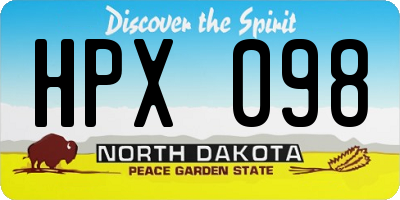 ND license plate HPX098