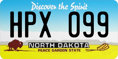 ND license plate HPX099