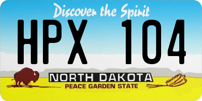 ND license plate HPX104