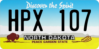 ND license plate HPX107