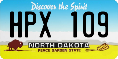 ND license plate HPX109