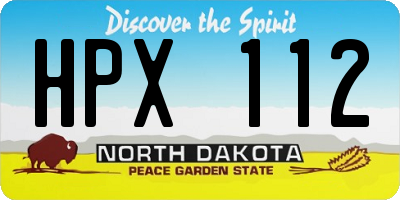 ND license plate HPX112