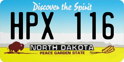 ND license plate HPX116