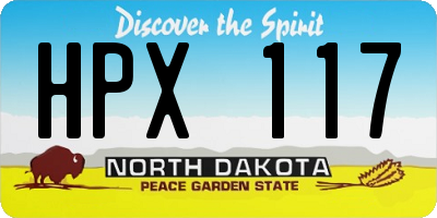 ND license plate HPX117
