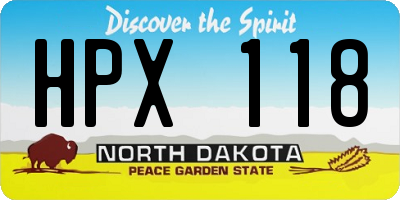 ND license plate HPX118
