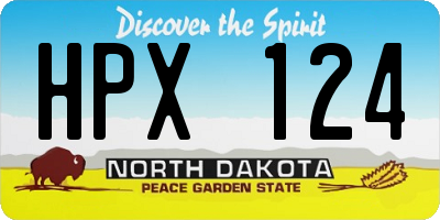 ND license plate HPX124