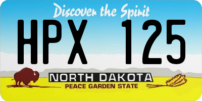 ND license plate HPX125
