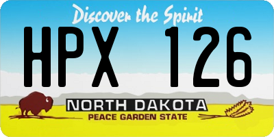 ND license plate HPX126