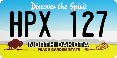 ND license plate HPX127