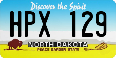 ND license plate HPX129