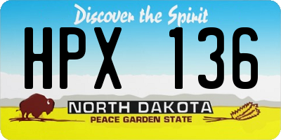 ND license plate HPX136
