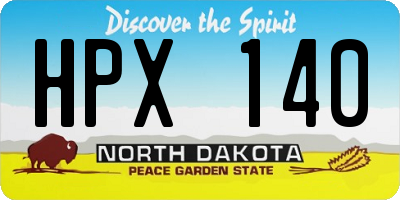 ND license plate HPX140