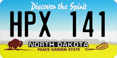 ND license plate HPX141
