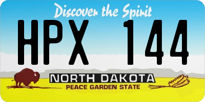 ND license plate HPX144