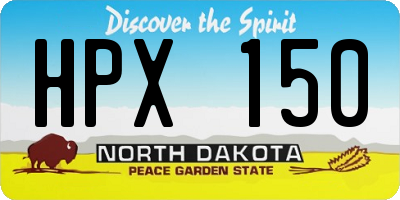 ND license plate HPX150