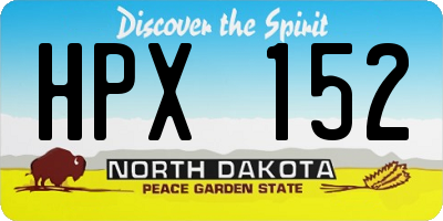 ND license plate HPX152