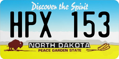 ND license plate HPX153