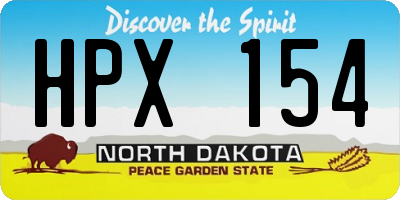 ND license plate HPX154