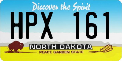 ND license plate HPX161