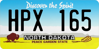 ND license plate HPX165