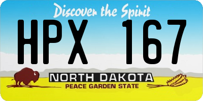 ND license plate HPX167