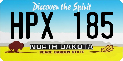 ND license plate HPX185